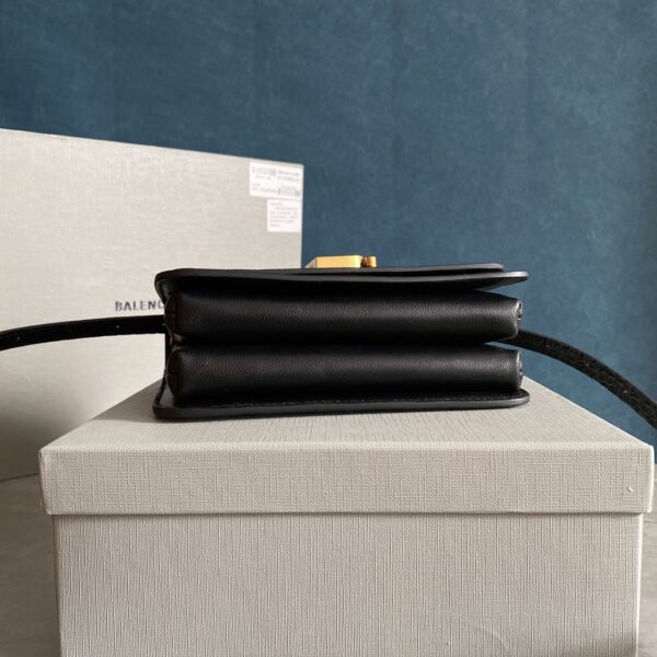 Balenciaga Crocodile Square Box B Bag - Black - Image 4
