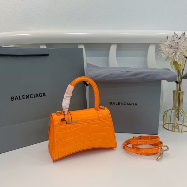 Balenciaga Crocodile Small Hourglass Bag - Orange - Image 2