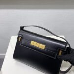YSL Women Manhattan Baguette Box Large Leather Bag - Black - Image 2