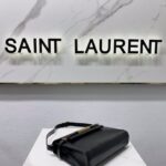 YSL Women Manhattan Baguette Box Large Leather Bag - Black - Image 4