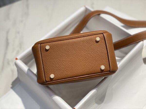 Hermes Mini Lindy Handbags - Golden Brown - Image 5