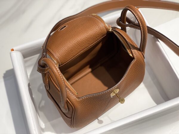 Hermes Mini Lindy Handbags - Golden Brown - Image 2