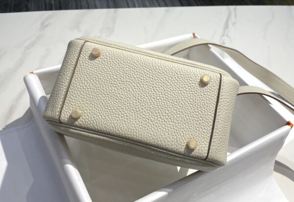 Hermes Mini Lindy Handbags - Wool White - Image 3