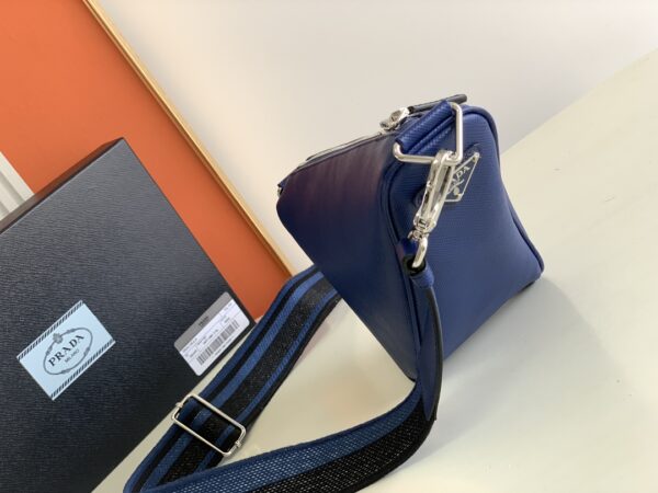 Prada Embroidered Webbing Triangle Bag - Blue - Image 5