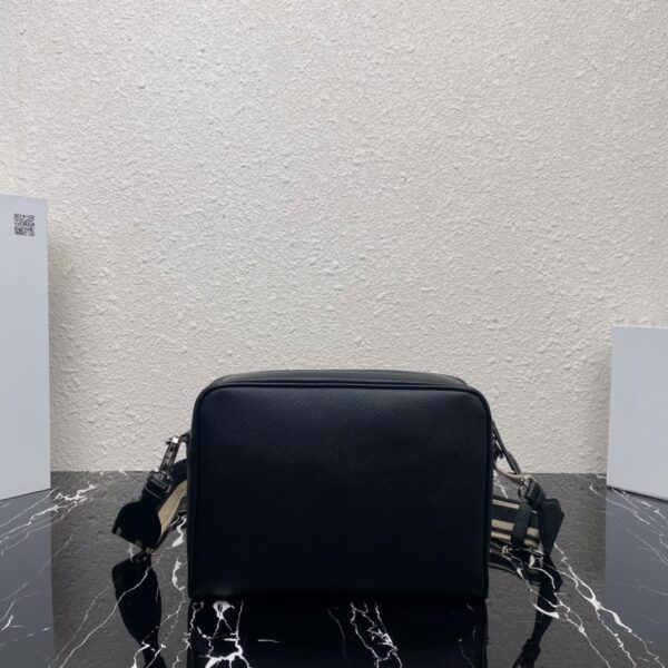 Prada Embroidered Webbing Men's Cross-body Bag - Black - Image 5