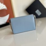 Prada Large Triangular Flip Cover Handbag - Blue - Image 5