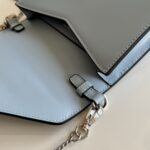 Prada Large Triangular Flip Cover Handbag - Blue - Image 3