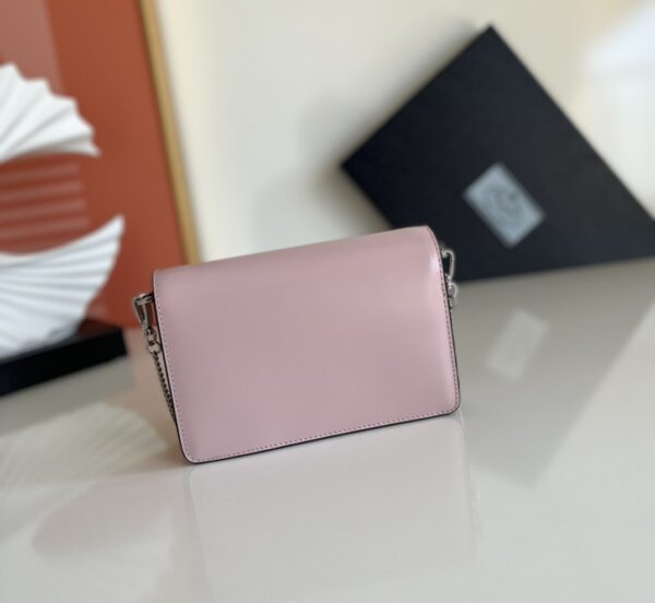 Prada Large Triangular Flip Cover Handbag - Pink - Image 5
