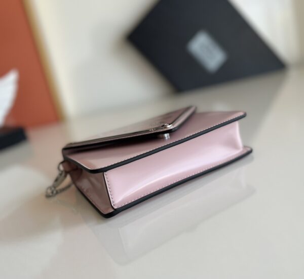 Prada Large Triangular Flip Cover Handbag - Pink - Image 4