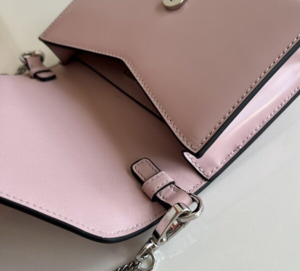 Prada Large Triangular Flip Cover Handbag - Pink - Image 3