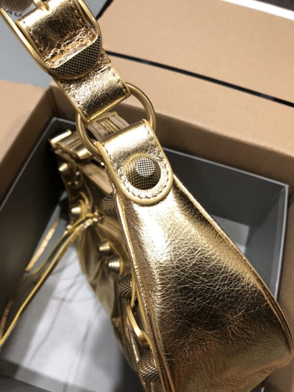 Balenciaga Le Cagole Half-Moon Small Armpit Dumpling Bag - Golden - Image 2