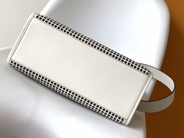 Fendi Sunshine Shopper Hollow Handbag - White - Image 3