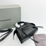 Balenciaga Neo Classic Mini Crocodile Handbag - Black - Image 2