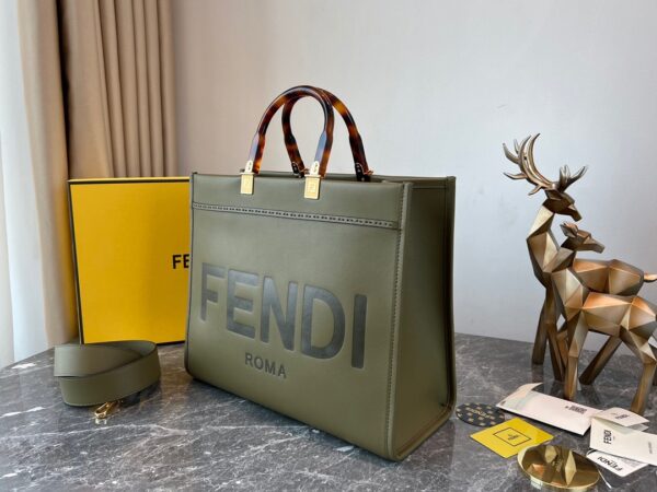 Fendi Sunshine Small Tote Bag - Green - Image 5