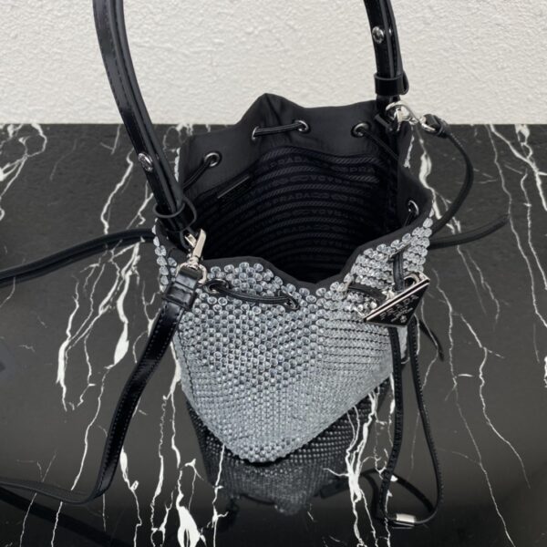 Prada New Crystal Bucket Bag - Silver - Image 2