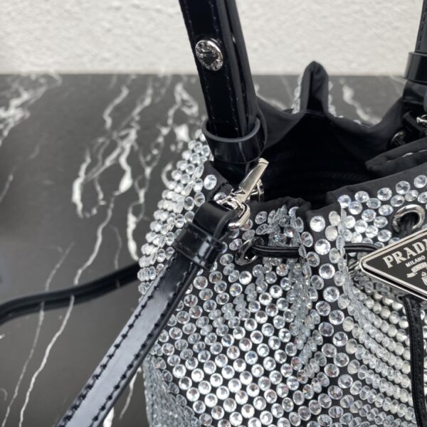 Prada New Crystal Bucket Bag - Silver - Image 3
