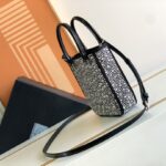 Prada Mini Diamond Tote Bag - Black/White - Image 5