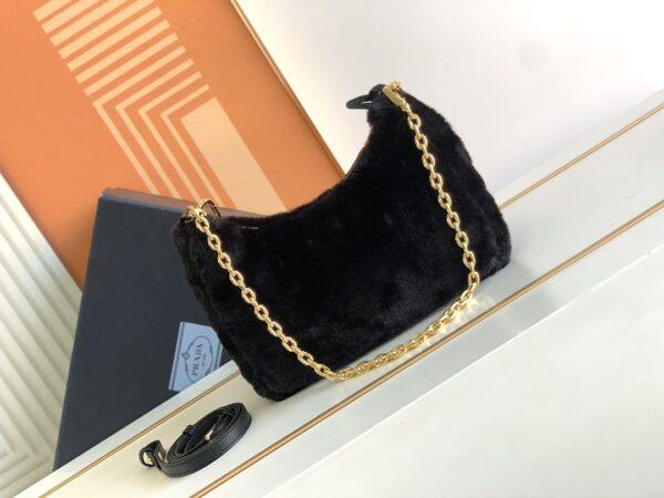 Prada Plush Three-In-One Handbag - Black - Image 3