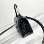 Balenciaga Hourglass Small Bag (Silver Buckle) - Black - Image 4