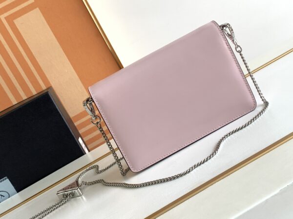 Prada Large Triangular Flip Cover Handbag - Pink - Image 4