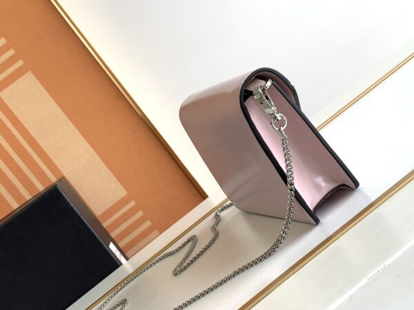 Prada Large Triangular Flip Cover Handbag - Pink - Image 5