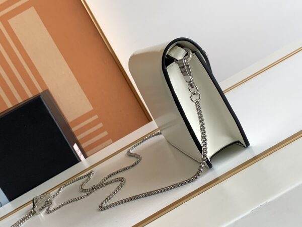 Prada Large Triangular Flip Cover Handbag - White - Image 5
