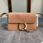 Chloe Faye Medium Size Two-Color Metal Ring Handbag - Cream