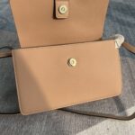 Chloe Faye Medium Size Two-Color Metal Ring Handbag - Cream - Image 3