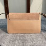 Chloe Faye Medium Size Two-Color Metal Ring Handbag - Cream - Image 5