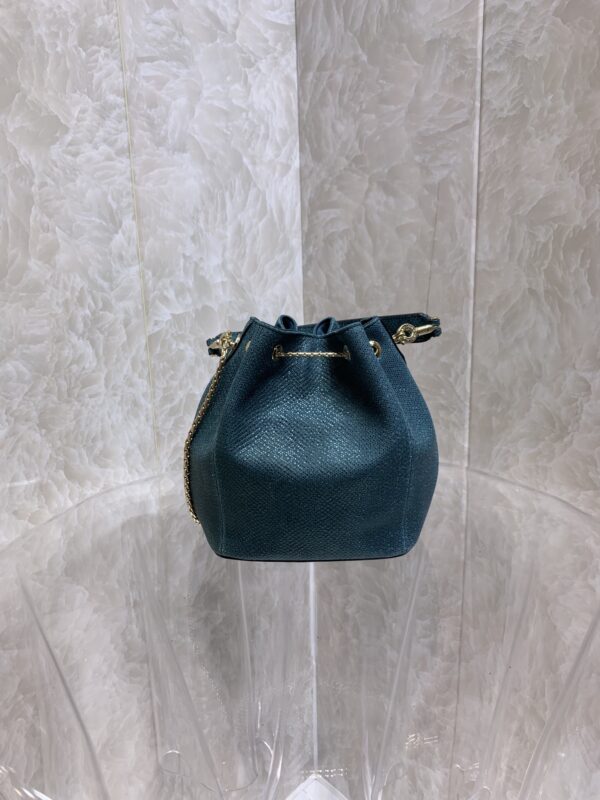 Bulgari Snake Skin Bucket Handbag  - Blue - Image 3