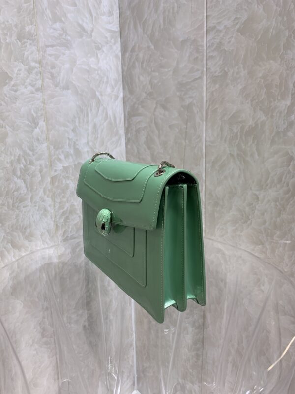 Bulgari Cow Patent Leather Handbag – Green - Image 5