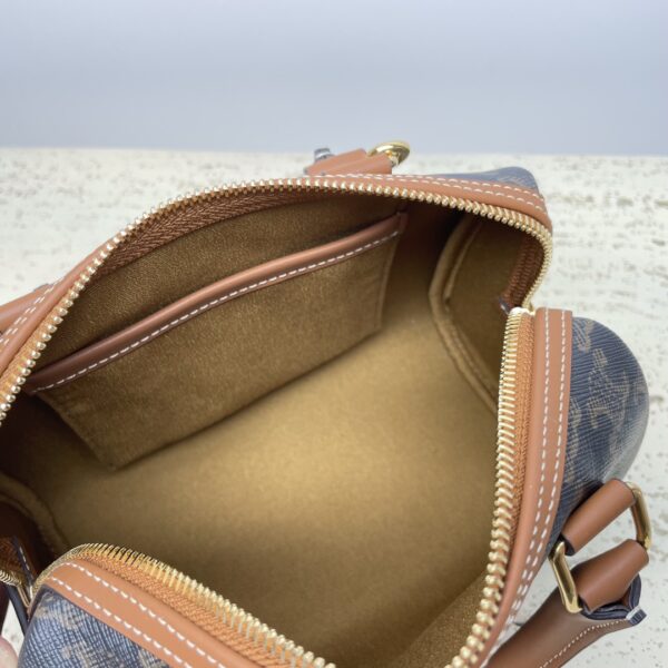 Celine Triomphe Canvas Logo Printed Boston Bag - Image 4