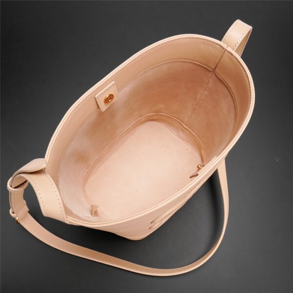 Celine Cuir Triomphe Small Smooth Cow Leather Bucket Bag - Peach - Image 4