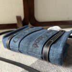 Chloe Woody Mini Handsome Denim Fabric Tote Bag - Image 4
