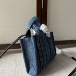 Chloe Woody Mini Handsome Denim Fabric Tote Bag - Image 5