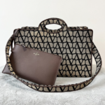 Valentino Garavani Iconographe V Logo Printed Tote Bag - Brown
