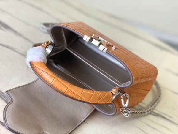 Louis Vuitton Orange Mini Crocodile Handbag - Image 4