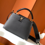 Louis Vuitton Caucine Crocodile Handle Handbag - Black