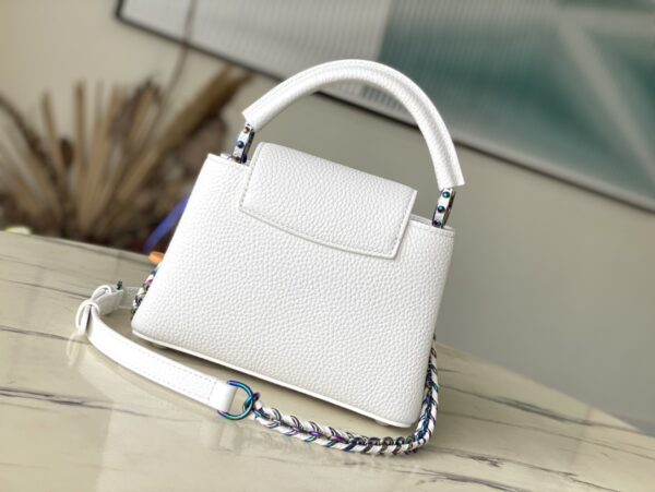 Louis Vuitton White Colorful Gold Buckle Mini Capucines BB Handbag - White - Image 4