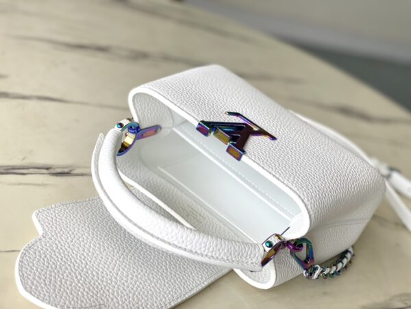 Louis Vuitton White Colorful Gold Buckle Mini Capucines BB Handbag - White - Image 2