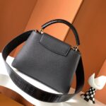 Louis Vuitton Caucine Crocodile Handle Handbag - Black - Image 4