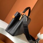Louis Vuitton Caucine Crocodile Handle Handbag - Black - Image 5